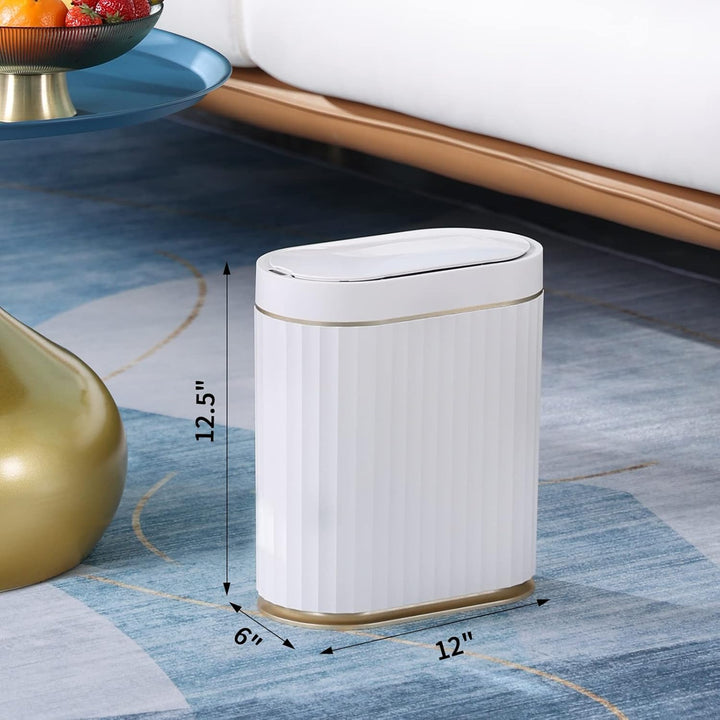 ELPHECO Badezimmer Mülleimer mit Deckel 8L Sensor Mülleimer, schmaler Kunststoff-Mülleimer, wasserdi