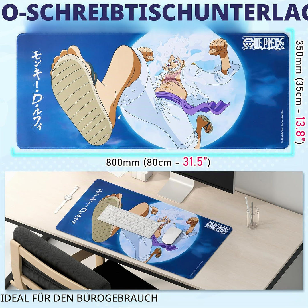 One Piece Mauspad XXL 80x35 cm, Schreibtischunterlage Gross, PC Mousepad Gaming rutschfest Schreibti