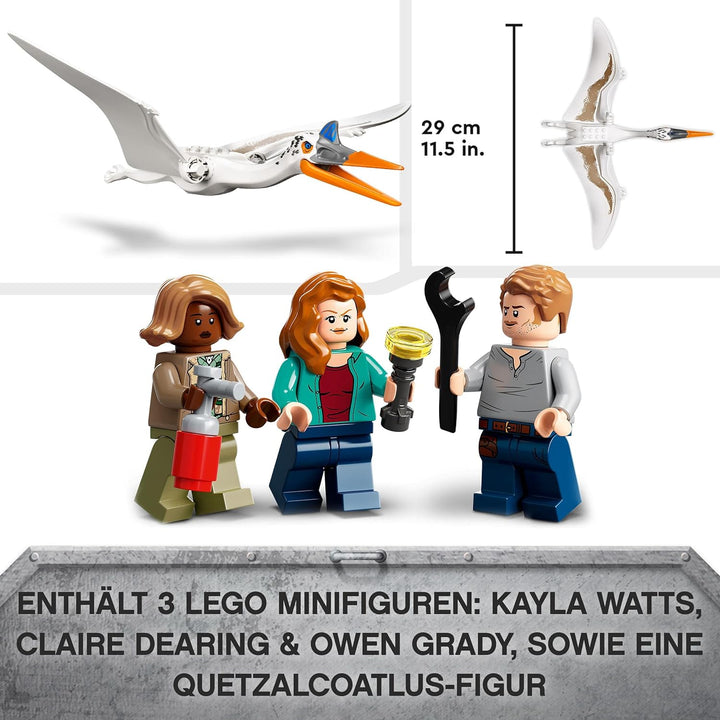 LEGO 76947 Jurassic World Quetzalcoatlus: Flugzeug-Überfall, Dinosaurier Spielzeug mit Figuren, Gesc