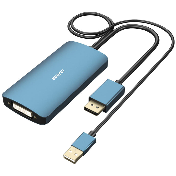 BENFEI DisplayPort auf DVI DVI-D Dual Link Adapter unterstützt 2K@60Hz, 1080P@60Hz 1 Blau, 1 Blau