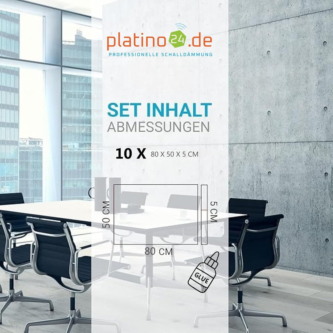 10 x Schall-Absorberelement aus BasotectG+ ® Akustik Schaumstoff Dämmung Isolation Akustikverbesseru