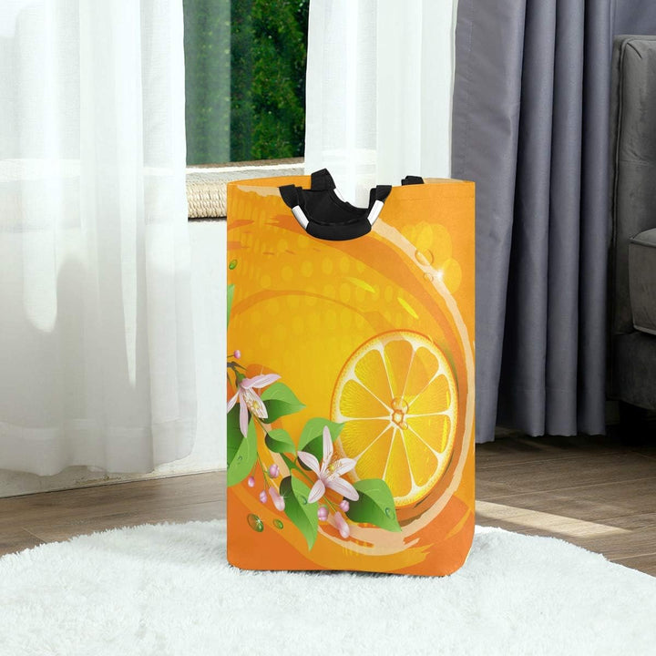 Sommer Orange Gelb Grosser Wäschekorb Faltbar Wasserdicht Wäschesammler Vorratsbehälter Laundry Bask