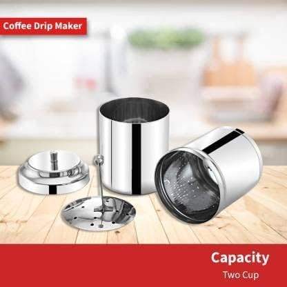 South Indian Filter Coffee Maker - 200ML Capacity, Stainless Steel Madras Kaapi Kappi Drip Decoction