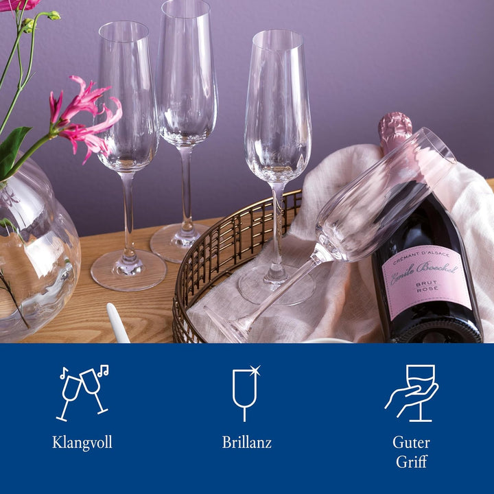 Villeroy & Boch - Rose Garden Sektkelch, Set 4tlg., 120ml, Kristallglas Transparent Sektkelch Set 4t