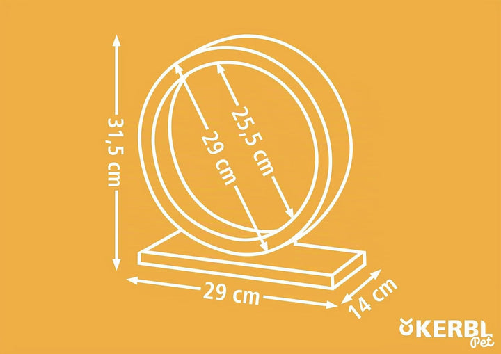 Kerbl 81788 Hamsterlaufrad aus Holz mit geschlossener Lauffläche aus Kork für sicheren Halt, Durchme