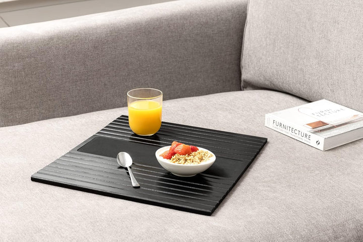 Bambus Sofatablett für die Armlehne- Anti-Rutsch, Flexibler Sofatisch - Langlebiger Couchtisch mit e