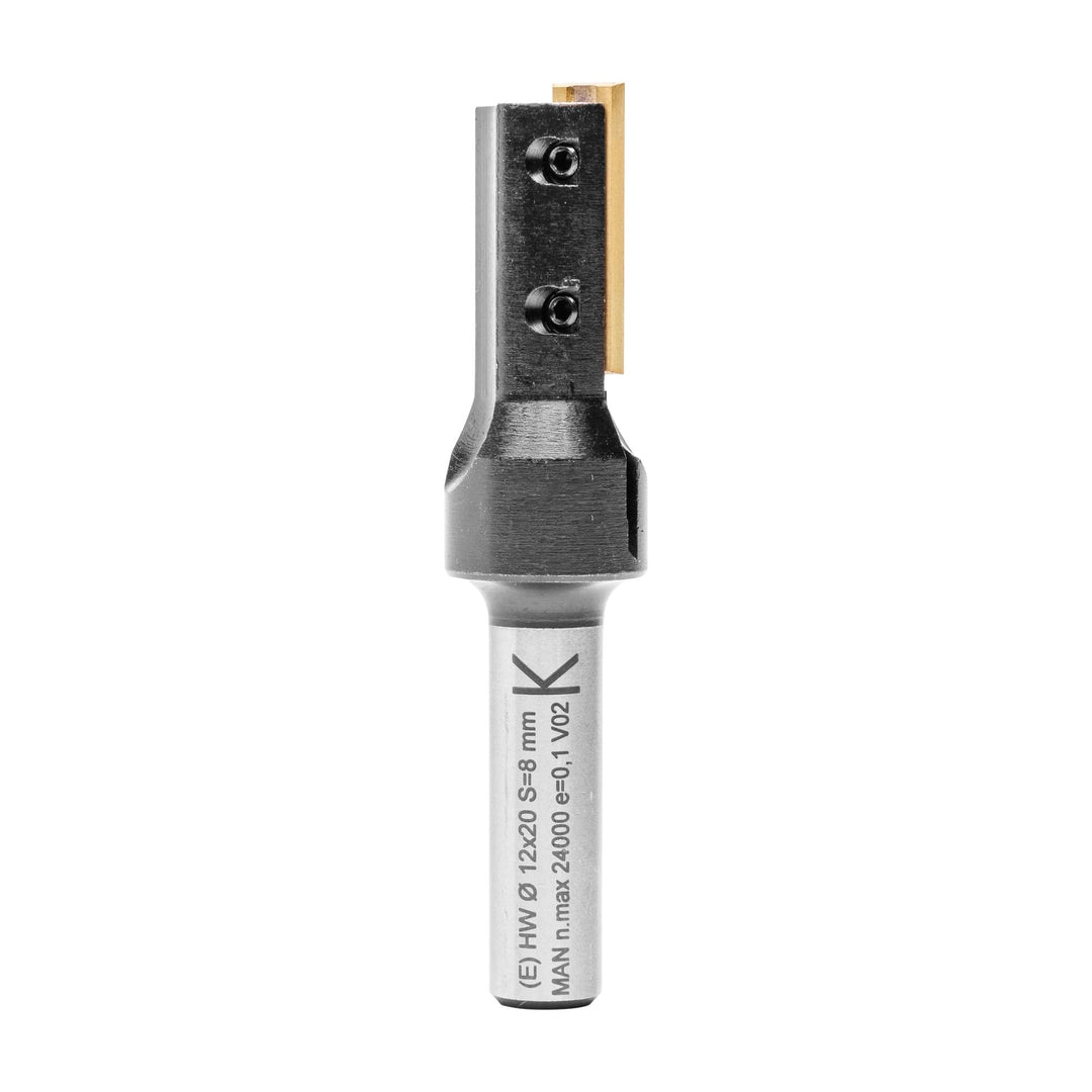 ENT 20042 Wendeplatten - Nutfräser HW, Schaft (S) 8 mm, Durchmesser (D) 12 mm, NL 20 mm, Z1, GL 63 m