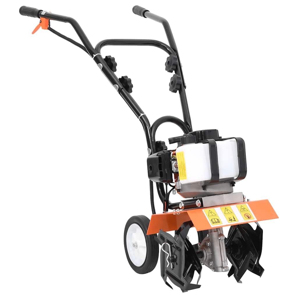 Benzinfräse 52 cc Gartenfräse Bodenbearbeitungsmaschine mit einstellbarer Arbeitstiefe und 16 Stahlk