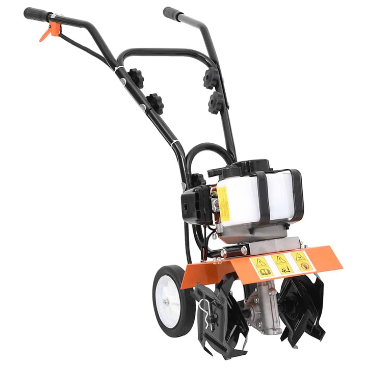 Benzinfräse 52 cc Gartenfräse Bodenbearbeitungsmaschine mit einstellbarer Arbeitstiefe und 16 Stahlk