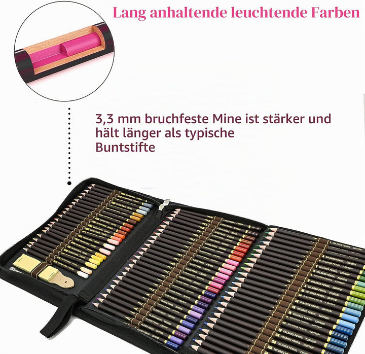 96pcs Buntstifte Set,Bleistift Zeichnen Set für Skizzieren,Profi Malset Art Set inklusive federtasch