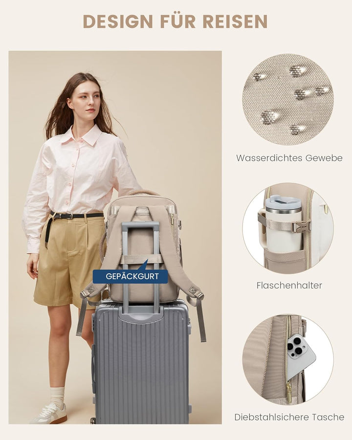 LOVEVOOK Handgepäck Rucksack, 17.3 Zoll Rucksack Handgepäck Flugzeug, Gross Reiserucksack Damen Spri
