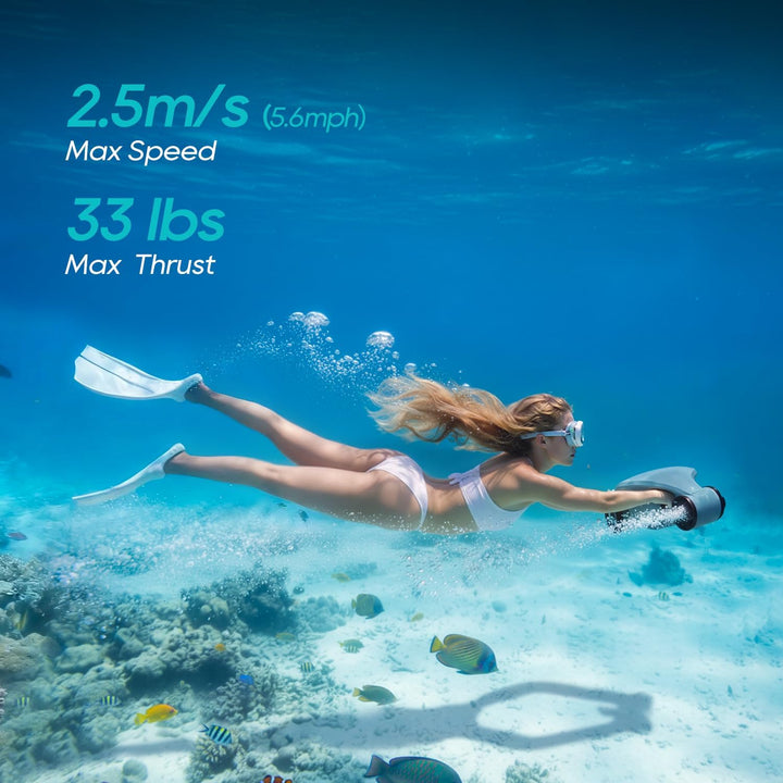 Asiwo Unterwasserscooter Tauchscooter Manta 2 mit Starker Schub,Seascooter mit mit Action Kamera Hal