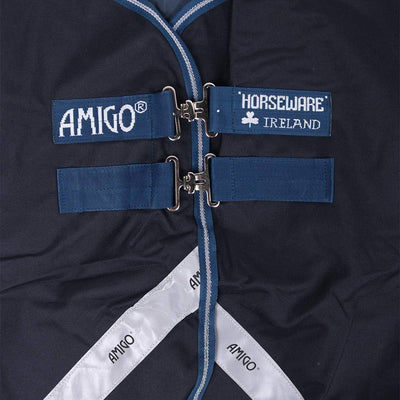 Horseware Amigo Bravo 12 - Winterdecke oder Regendecke 125cm ohne Füllung navy/navy & white blau/sil