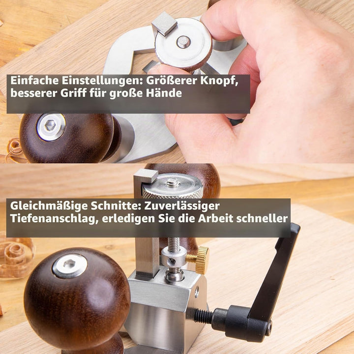 Cowryman 042 Oberfräsehobel Handheld Präzisions-Holzbearbeitungswerkzeug mit Tiefenanschlag für deta