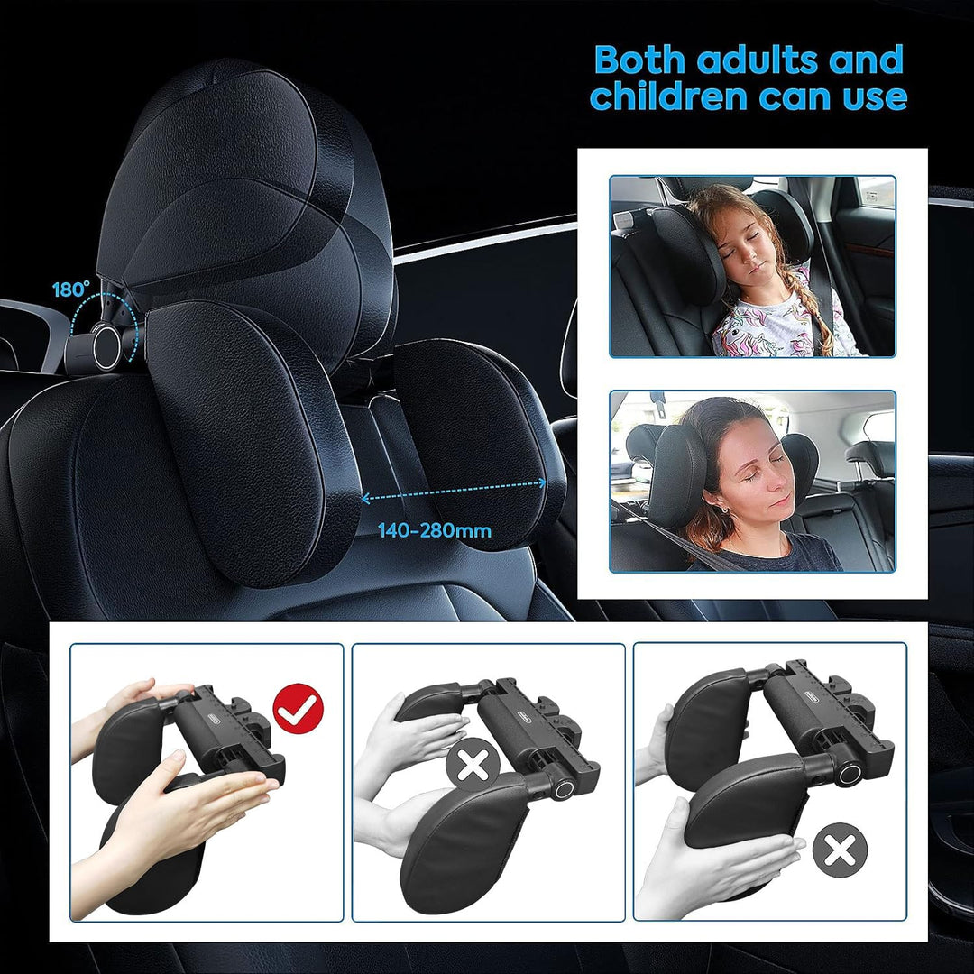 Aipwerer Kopfstütze Auto, Weichem Gedächtnisschaum,Einziehbare Abnehmbare Nackenstütze Autositz Seit