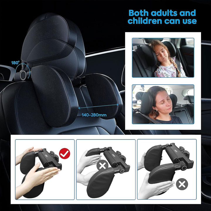 Aipwerer Kopfstütze Auto, Weichem Gedächtnisschaum,Einziehbare Abnehmbare Nackenstütze Autositz Seit