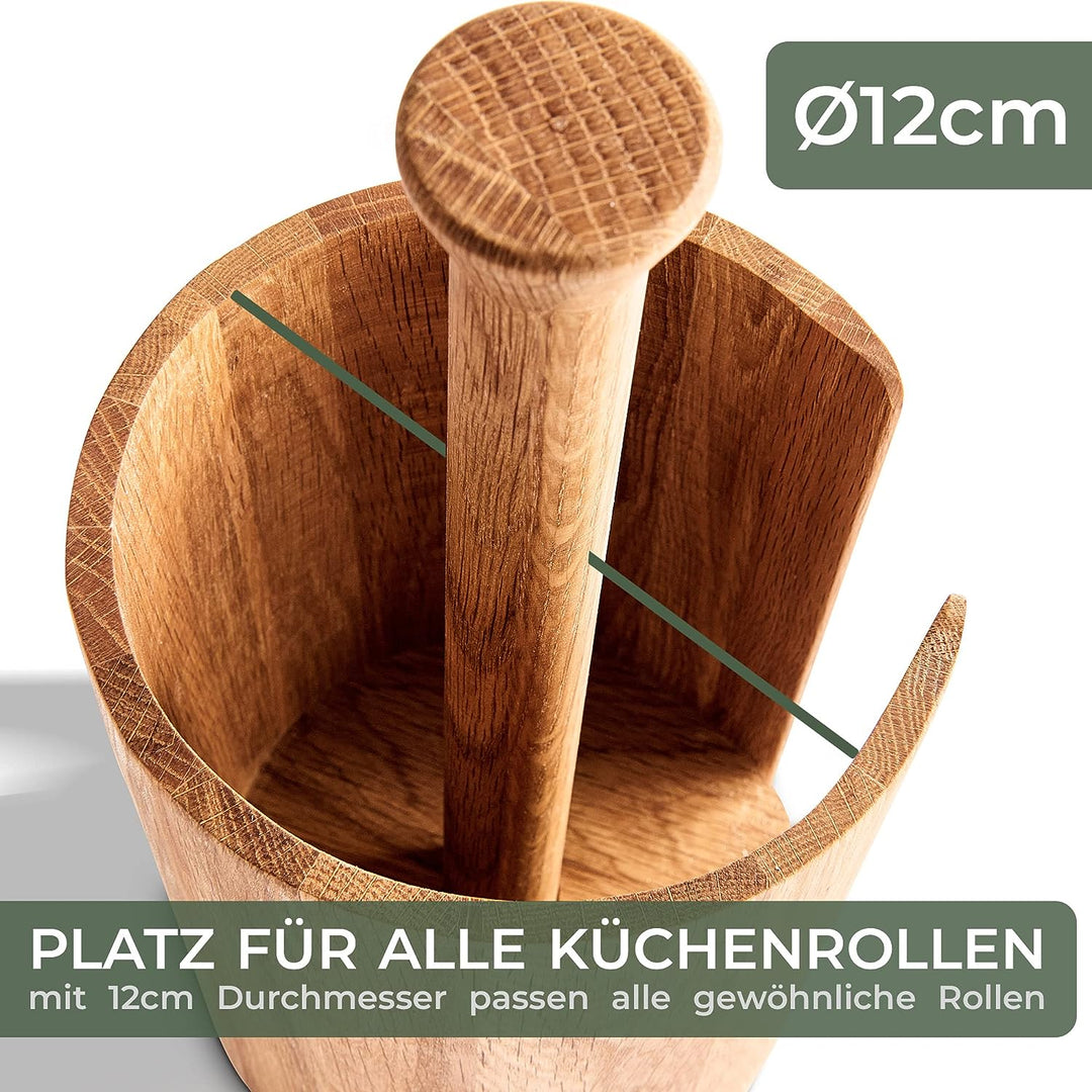 WALDWERK Design Küchenrollenhalter - Zewa Rollenhalter aus echtem Eichenholz - Küchenrollenhalter st