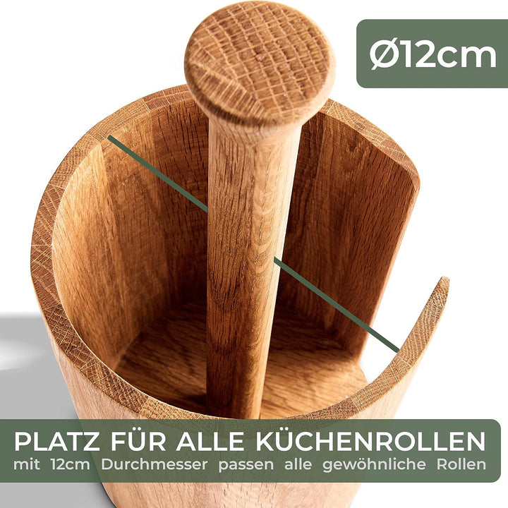 WALDWERK Design Küchenrollenhalter - Zewa Rollenhalter aus echtem Eichenholz - Küchenrollenhalter st