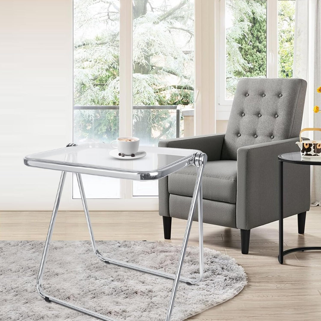 OHMG Klapptisch, aus Acryl, transparent, Picknicktische, ideal für kleine Büros, Beistelltisch oder
