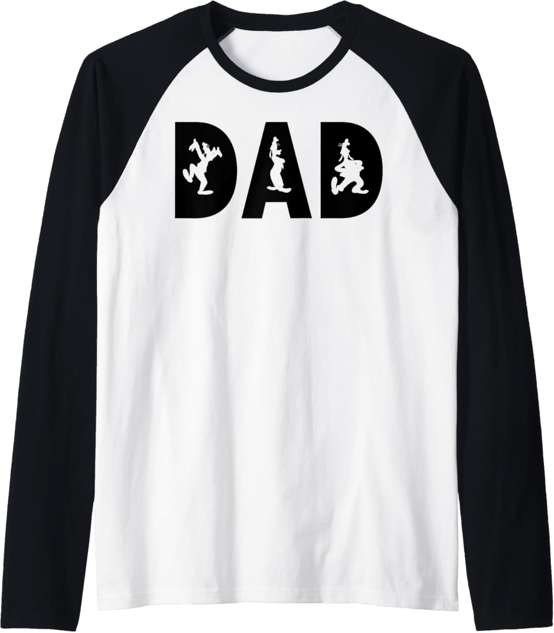 Disney Mickey And Friends Goofy Dad Silhouette Text Raglan