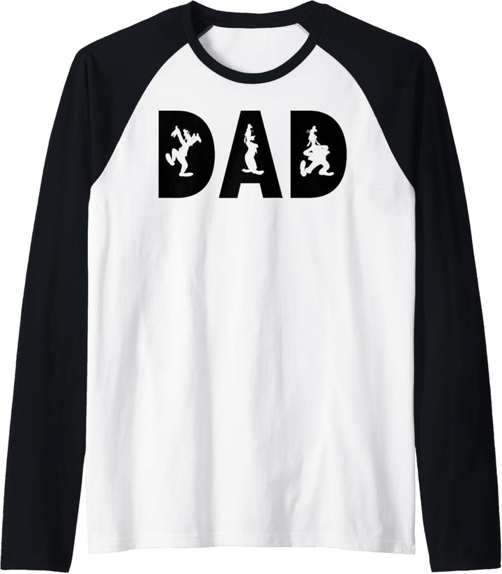 Disney Mickey And Friends Goofy Dad Silhouette Text Raglan