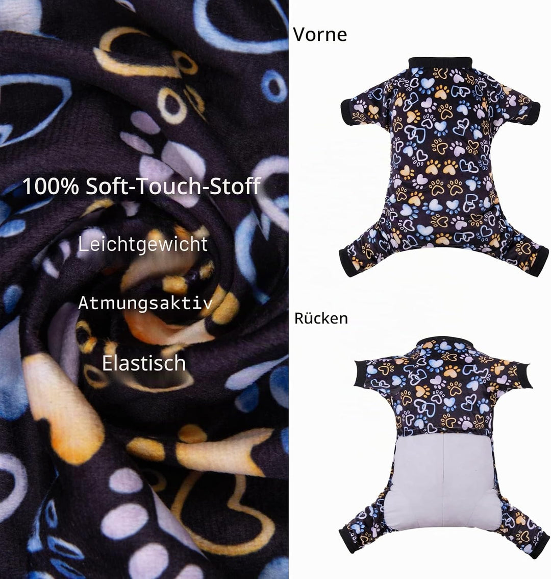 CuteBone Hund Pyjamas Kostüme Fleece Haustier Kleidung Welpen Onesie Winter Urlaub Cute Katze Jammie