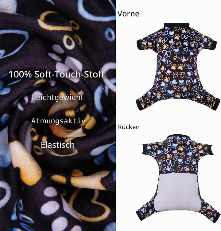 CuteBone Hund Pyjamas Kostüme Fleece Haustier Kleidung Welpen Onesie Winter Urlaub Cute Katze Jammie