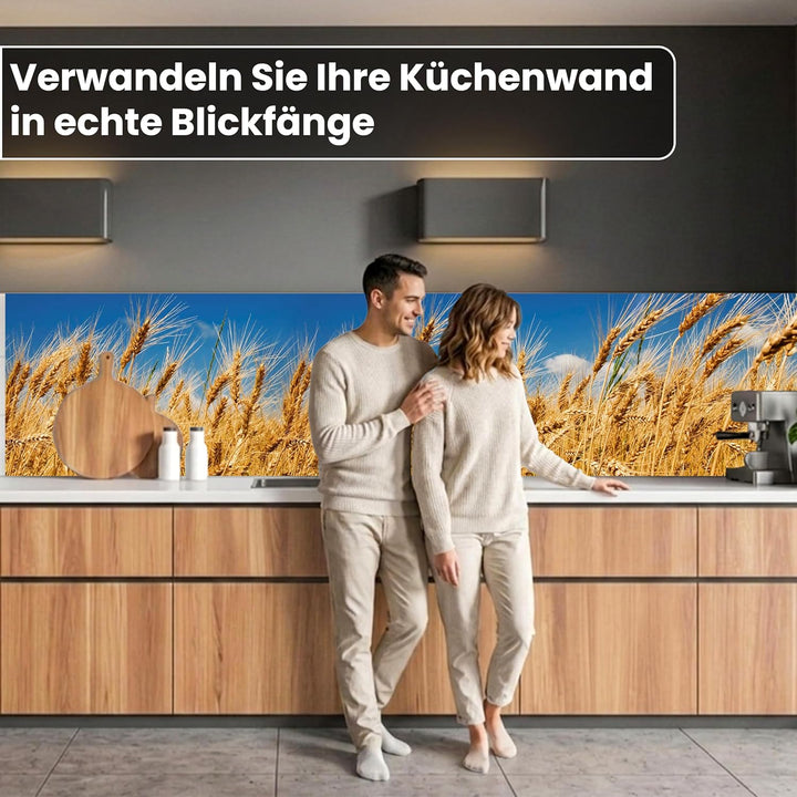 DIMEX Küchenrückwand Folie selbstklebend WEIZENFELD | Klebefolie - Dekofolie - Spritzschutz für Küch