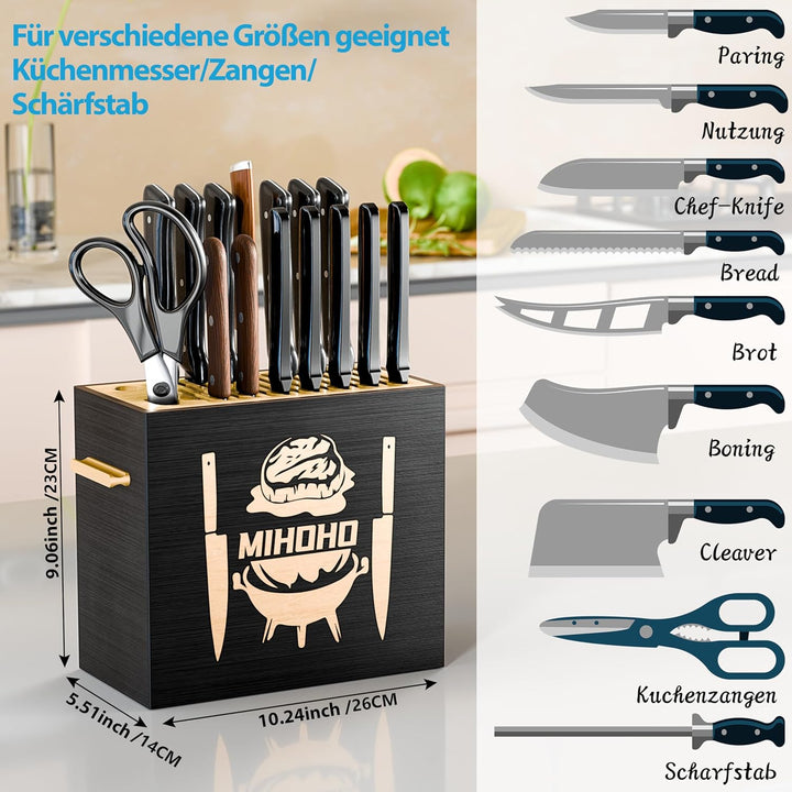 Universal-Messerblock aus Holz mit Schlitzen, Messerhalter/Messer-Organizer aus Holz, einzigartige M
