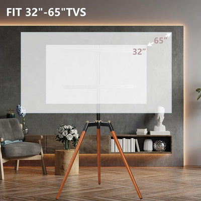 ETHU TV Ständer Staffelei für 32-65 Zoll, Fernsehständer höhenverstellbar, Standfuss Fernseher Ständ