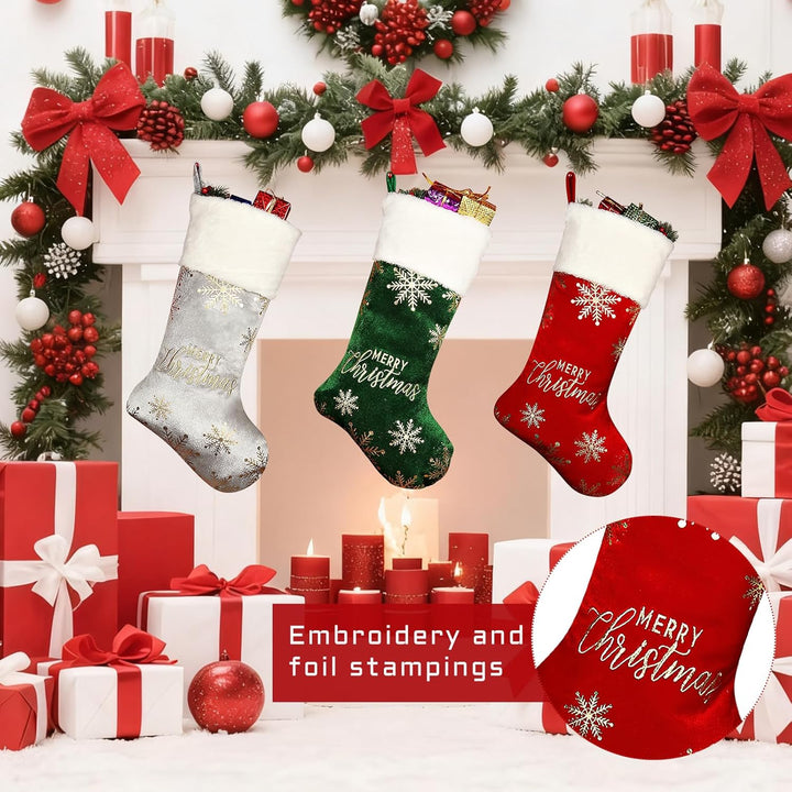 3 Stück Personalisiert Nikolausstrumpf, Gestrickt Weihnachtsstrumpf, Befüllen nikolausstiefel, Kinde
