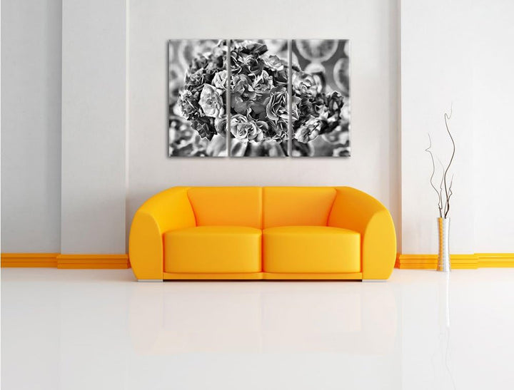 Pixxprint Blumen als Leinwandbild/Grösse: 3 Teilig (120x80) cm/Wandbild/Kunstdruck/fertig bespannt