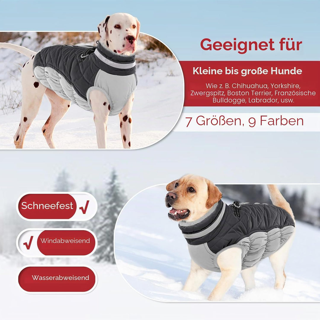 AOFITEE Hundemantel Grosse Hunde, Warme Hundemantel Winter Wasserdicht Hundejacke Winterjacke mit Ge