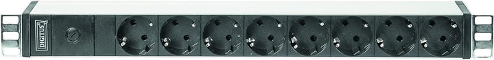 DIGITUS 19" Steckdosenleiste - 8 Abgriffe - 1HE - 250VAC - 50/60Hz - 10A - 4000W - Vorsicherung für