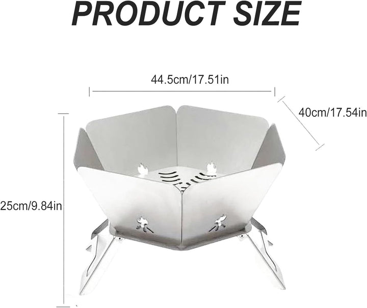 Tragbare Feuerstelle für Camping, Faltbare Feuerstelle Edelstahl Outdoor, Camping Feuerschale für Pi
