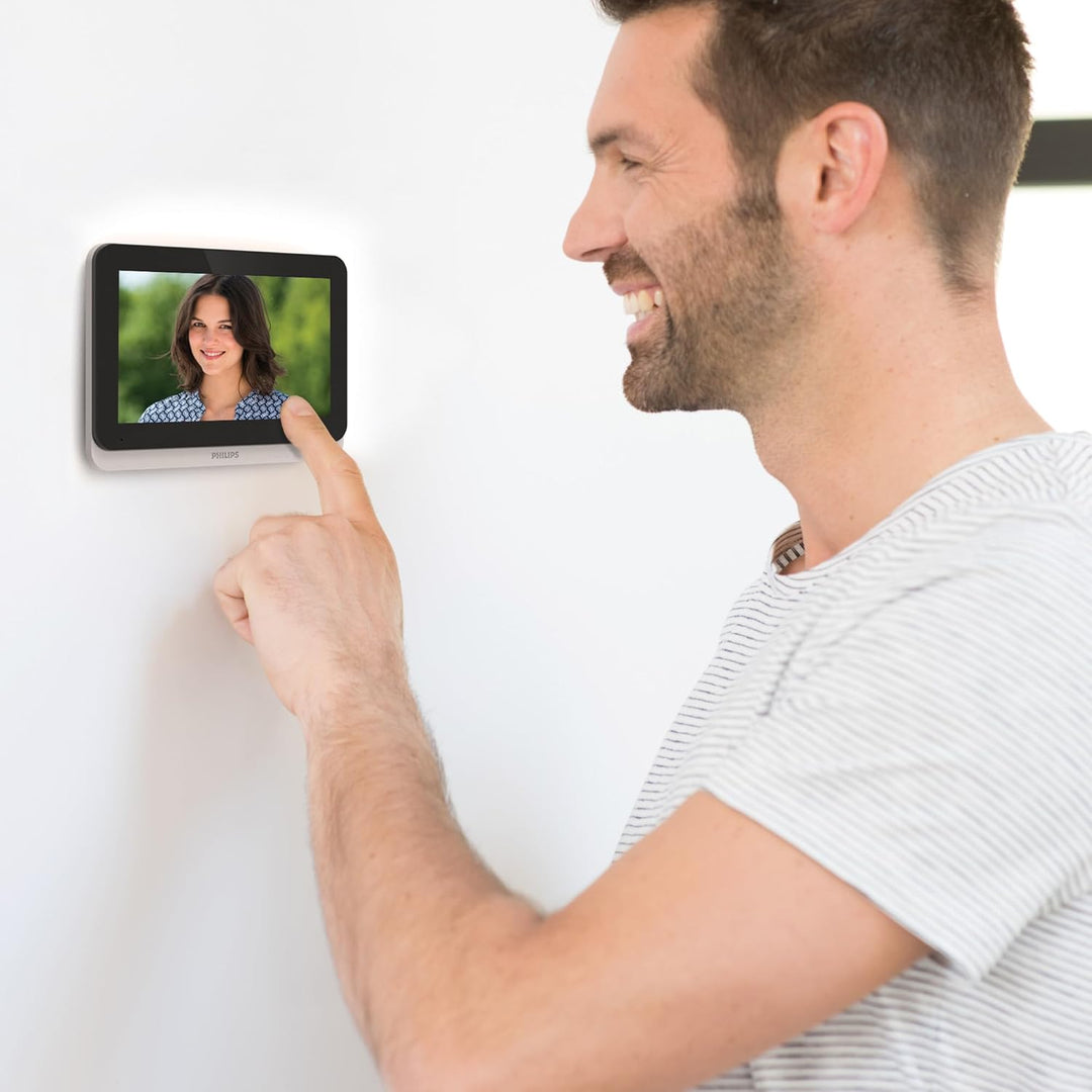 Philips - Video-Türsprechanlage mit Kabel, 17,8 cm (7 Zoll), Touchscreen, sehr flach – WelcomeEye Li