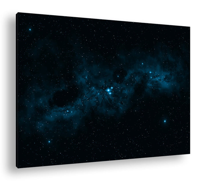 deyoli Dark Himmel voller Sterne Format 120x80 Effekt: Monocrome Blau als Leinwandbild, Motiv fertig