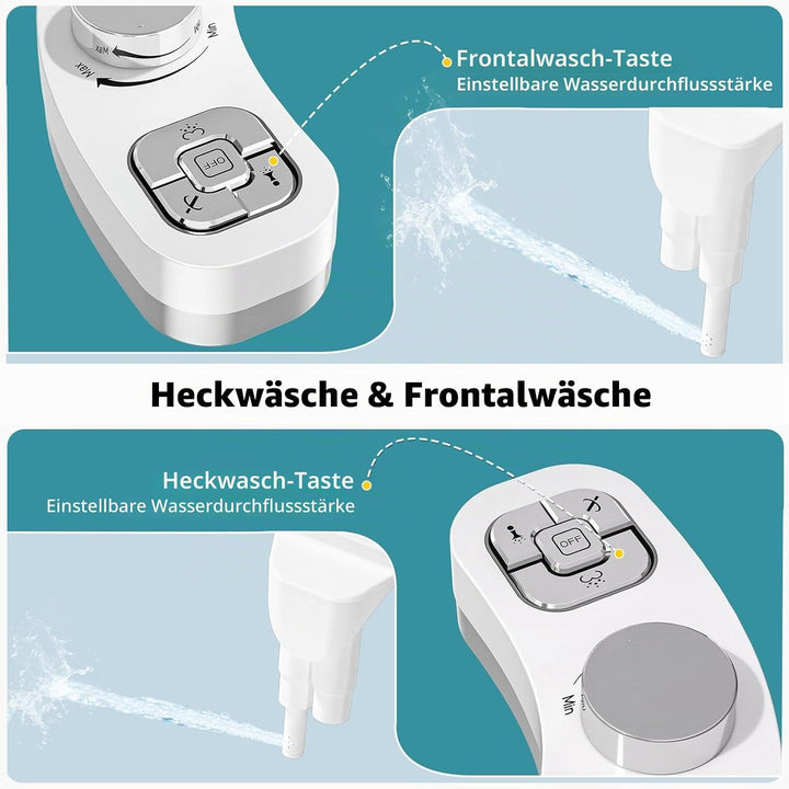 PIKETS Bidet Aufsatz Bidet Einsatz für Toilette WC Toilettensitz Bidet Aufsatz Wasserdruckregelung,