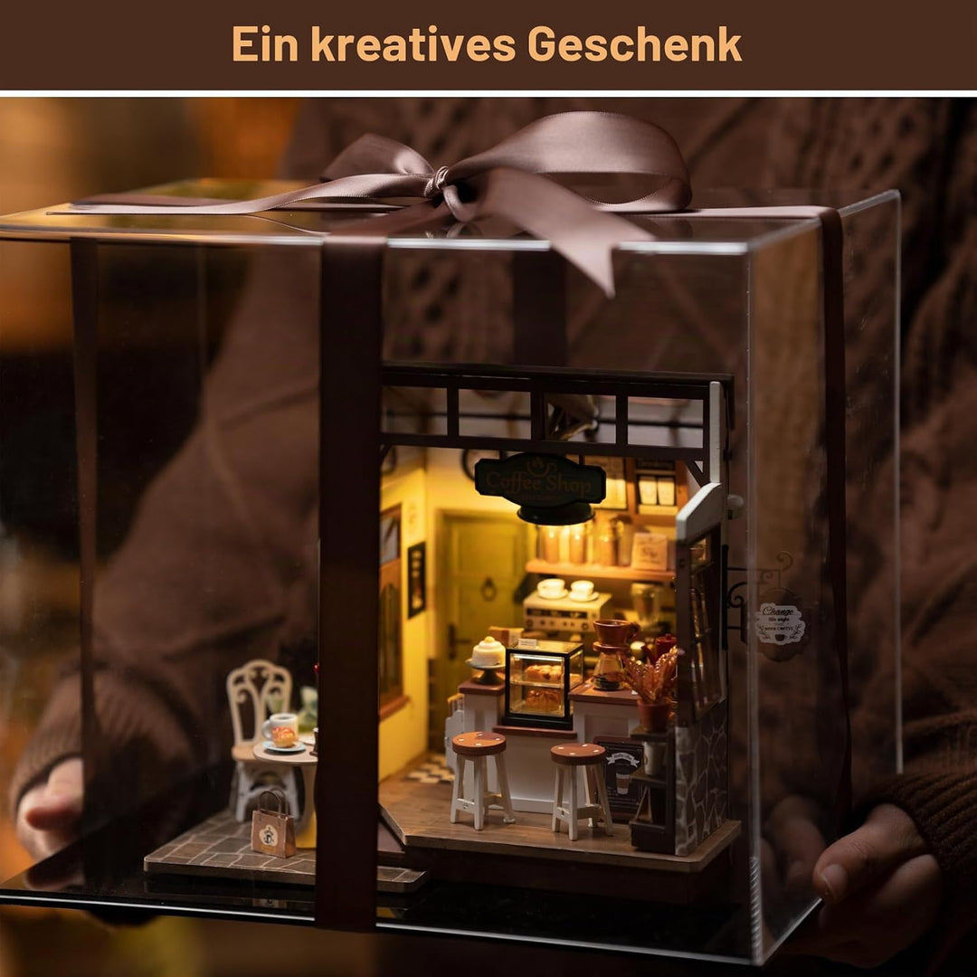 Rolife DIY Miniatur Cafe-Minihaus Holzpuppenhaus Geschenkidee Für Frauen und Mädchen(DG162), Cafe