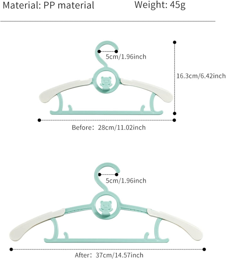 HGYZE Baby Kleiderbügel Kinder Antirutsch, 29-37cm Ausziehbare Kinderkleiderbügel mit Hosenständer,