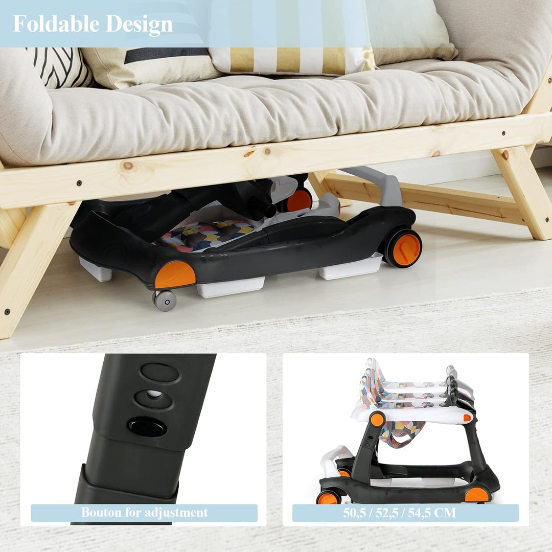LIFEZEAL 2 in 1 Lauflernhilfe Klappbar, Babywalker mit Spielbrett, Lauflernwagen mit abnehmbaren Sit