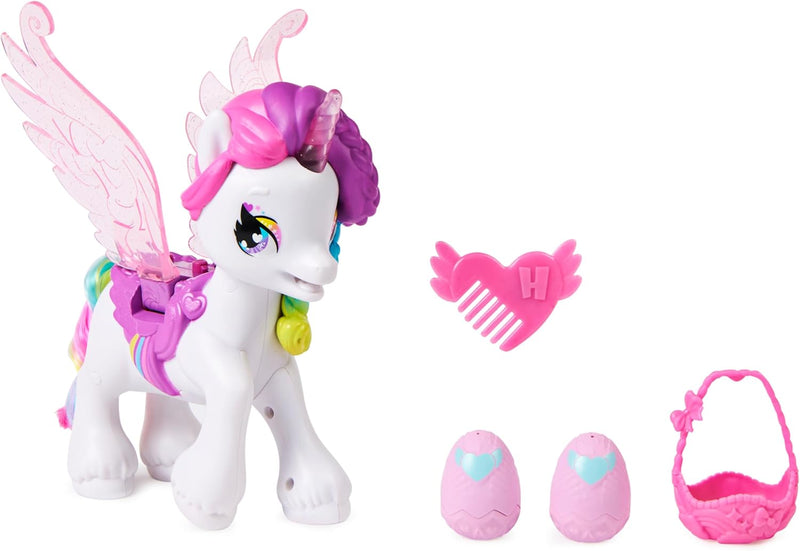 Hatchimals Interaktives Einhorn mit beweglichen Flügeln und über 60 Licht- Soundeffekten, schwarz
