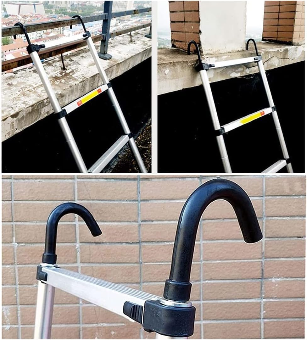 3,2M Teleskopleiter mit Stabilisator, Rutschfester Klappleiter Aluminium Ausziehleiter Mehrzweckleit