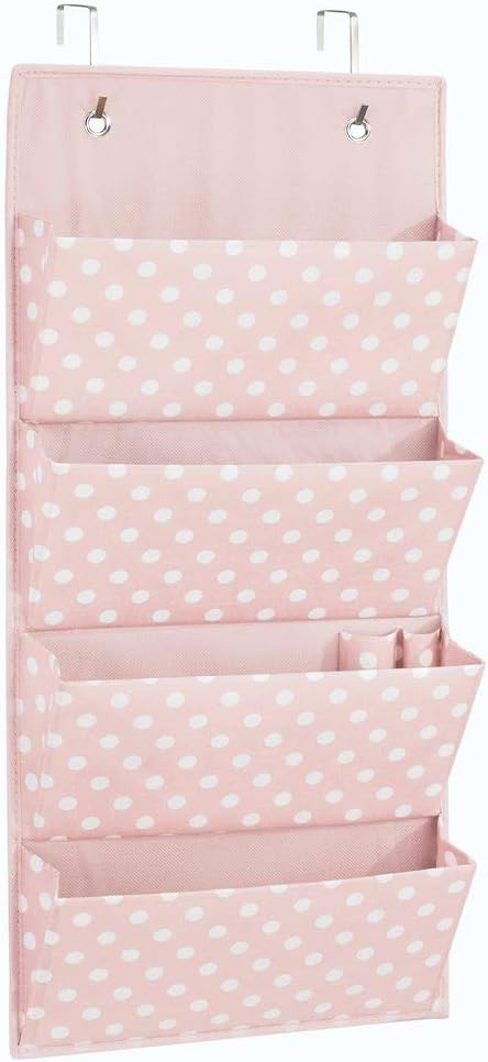 mDesign Hängeaufbewahrung mit Vier Taschen – Kinderzimmer Aufbewahrung für Kinderschuhe, Accessoires