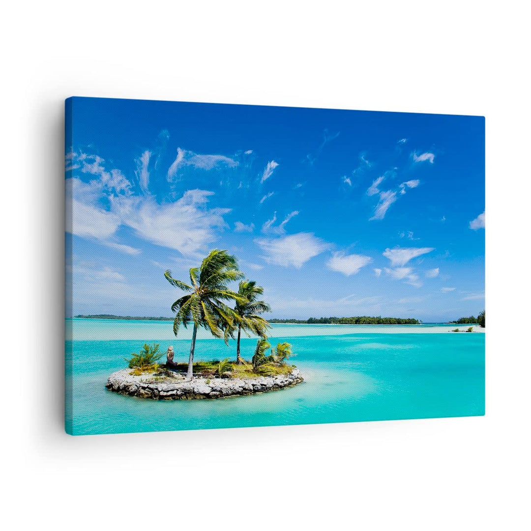 Bilder auf Leinwand Tahiti Insel Bora entspannend Leinwandbild 70x50cm Wandbilder Dekoration Wohnzim