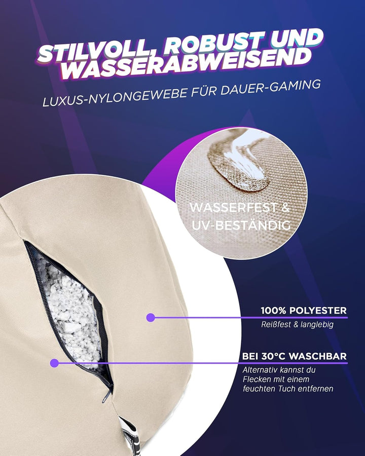PATCH HOME Gamer Sessel in 2 verschiedenen Grössen und 25 XL - 75cm Durchmesser, 30cm Sitzhöhe, 80cm