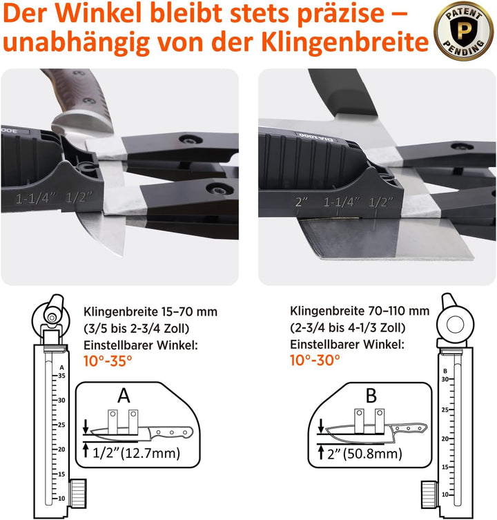 SHARPAL 202H Präzisions-Messerschärfsystem – Einstellbarer Winkel 10–35° Messerschärfer Set mit 7 Sc
