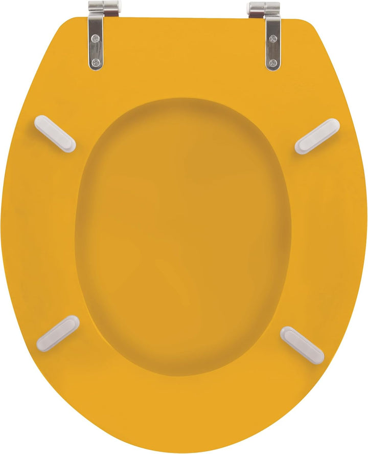 MSV - CLÉO MDF-WC-Sitz - Matte Safran-Oberfläche - Edelstahlscharniere - Modernes und langlebiges De