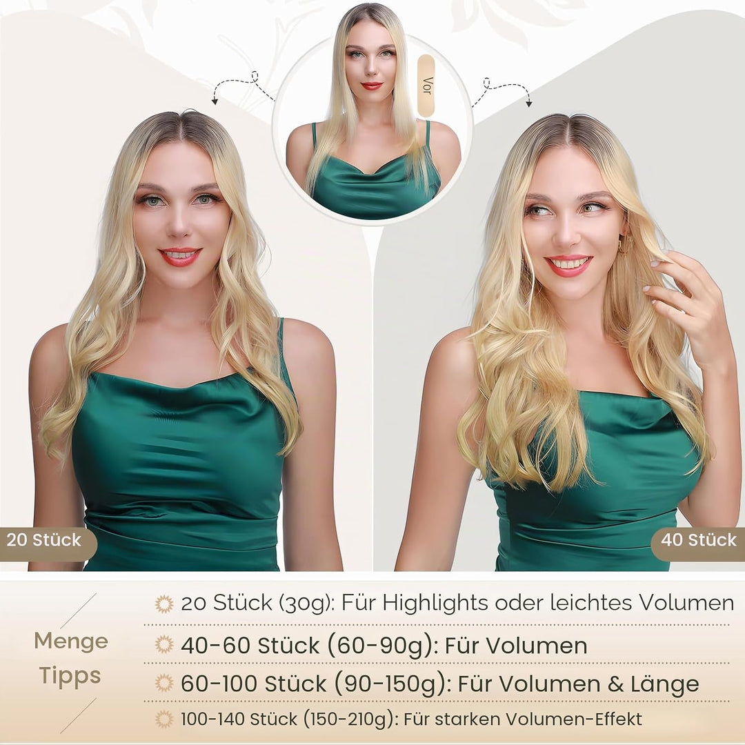 Elailite Tape Extensions Haarverlängerung - Invisible Tape Extensions Echthaar - Remy Real Human Hai