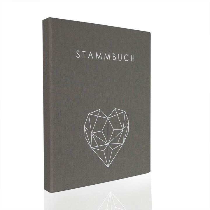 Hochzeitideal - Stammbuch der Familie Geometric grau DIN A5 - Buchbinderleinen Stammbuch Hochzeit -